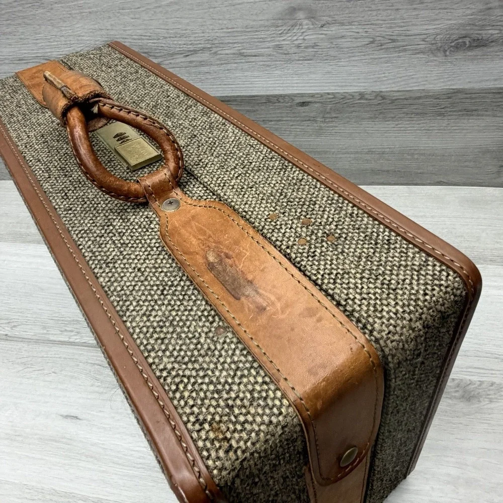 Vintage MCM Hartmann Tweed + Leather 2 Piece Luggage Set 22F005